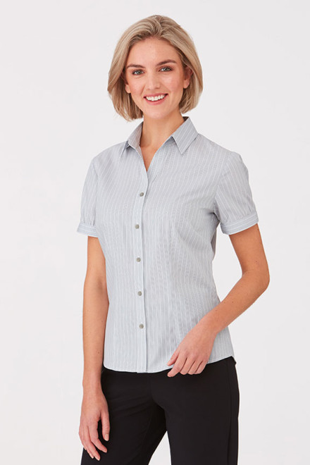 Shadow Stripe Ladies Cap Sleeve Shirt